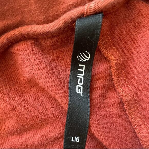 MPG rust red casual elastic waist lounge pants size large L B12 - Picture 2 of 3